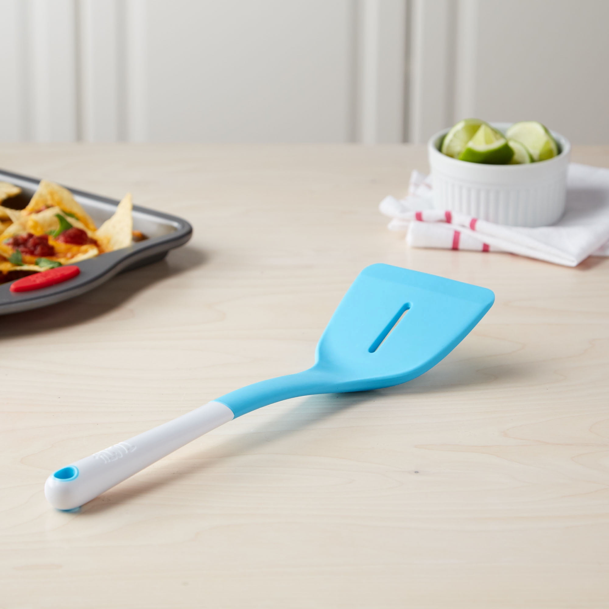 Tasty Silicone Heat Resistant Blue Slotted Turner
