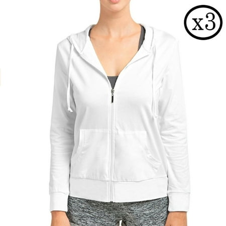 3 Pack Daydana Womens Hooded Zip-Up Long Sleeve Cotton  Hoodie Jacket - Bulk Wholesale