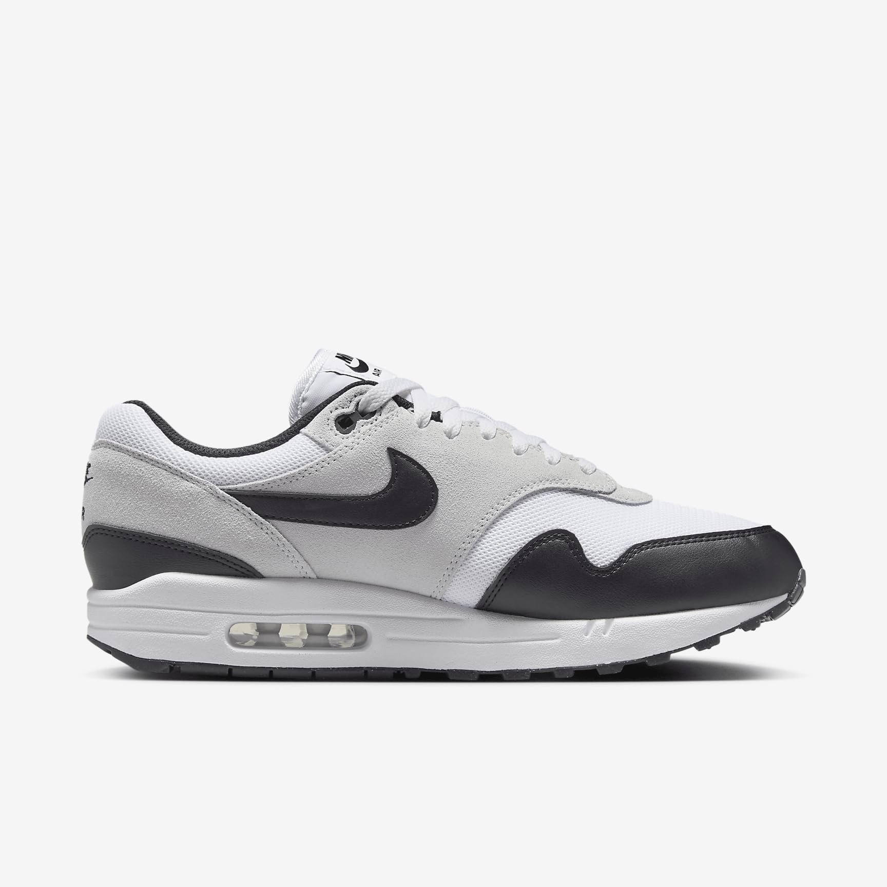 Nike Air Max 1 Essential Men's Shoes (FZ5808-102, White/Pure Platinum/Black) Size 9.5