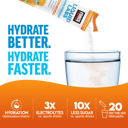 Force Factor Liquid Labs Immunity Electrolytes Powder & Immune Support Supplement, Hydration Packets with Immunity Vitamins, Electrolytes, Minerals, & Antioxidants, Fresh Citrus Flavor, 20 Stick Packs