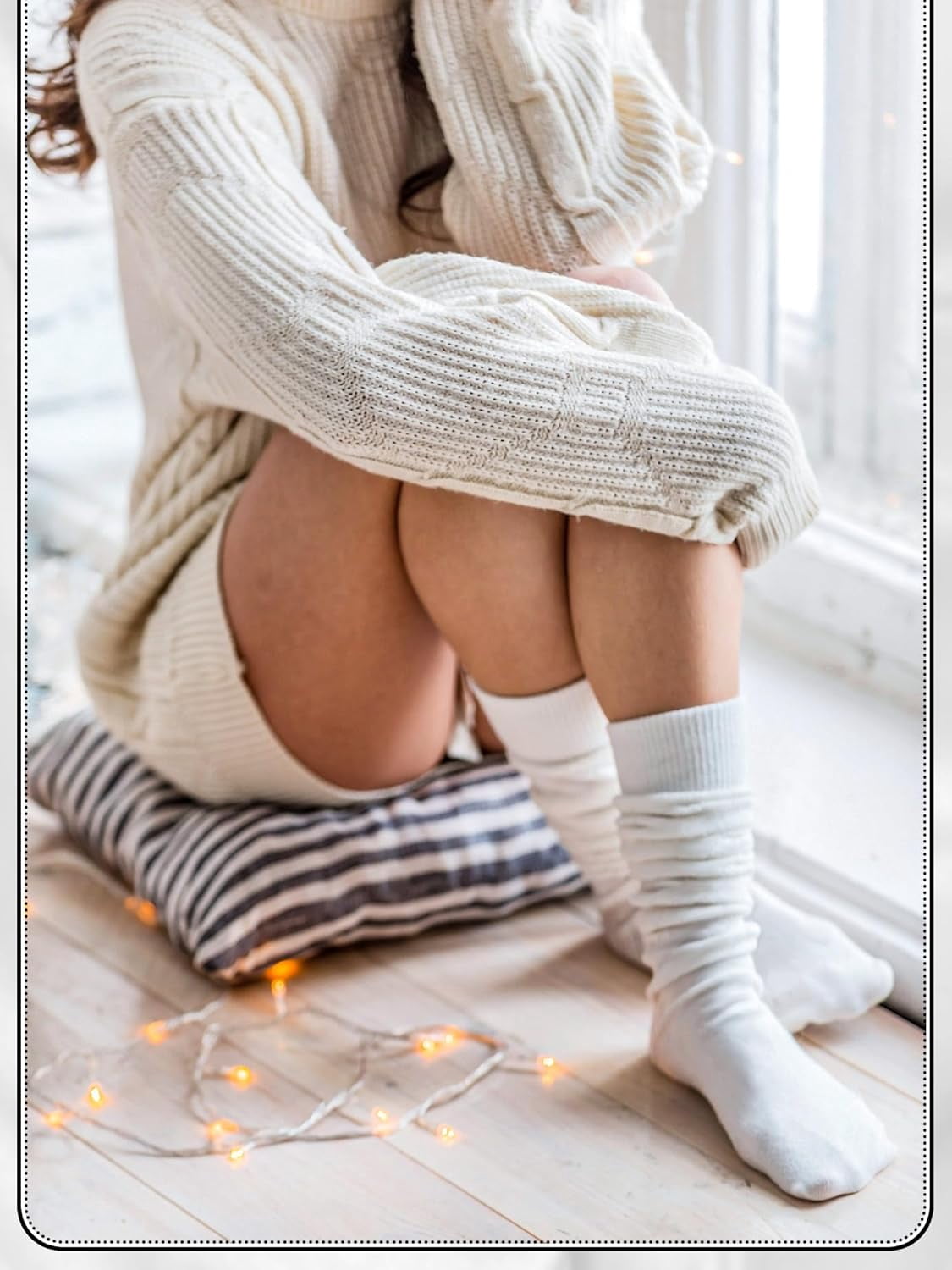 YQHWQ 80s Slouch Socks Set Knee High Socks 80s 90s Layered Boot