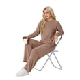 thumbnail image 6 of MINTREUS Women's Pajama Set Long Sleeve Lounge Set Ribbed knit Sleepwear Two Piece Pjs Set with Pocket, 6 of 7