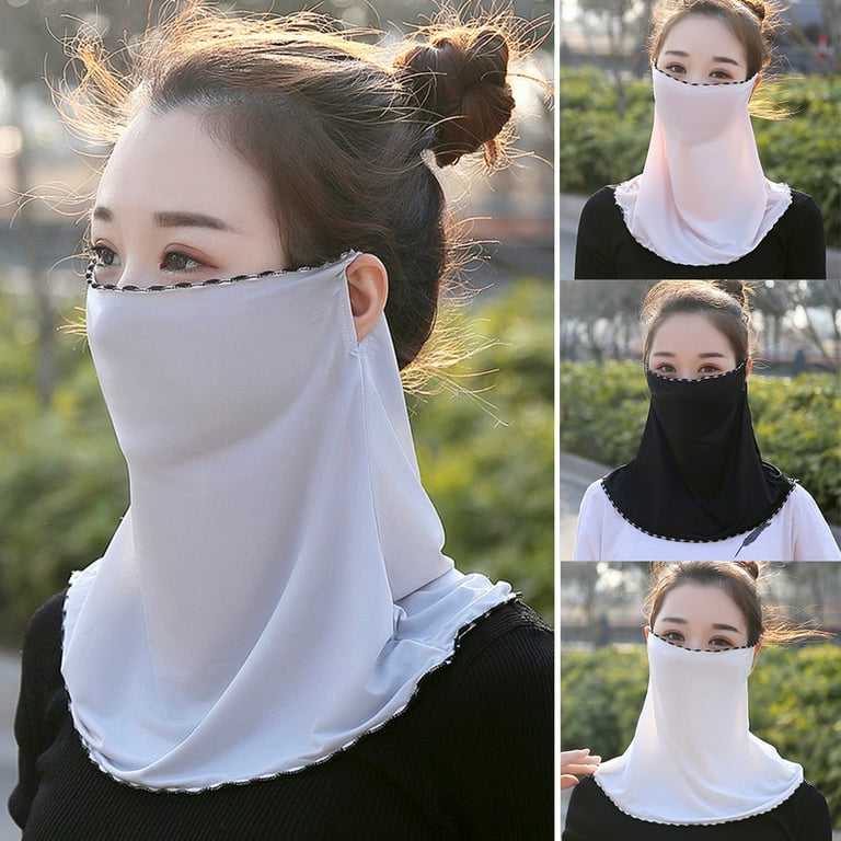 Fairnull Women Floral Soft Chiffon Anti Dust Sun Protection Face