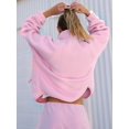 thumbnail image 6 of Womens Fuzzy Fleece Jacket Button Down Coats Casual Winter Warm Outwear with Pockets Bright Powder XL, 6 of 8