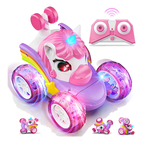 Vehículos Control Remoto Juguete Niños 360° Coche Acrobático Xtellar rosa