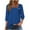 Blue, variant on Nfurl Square Neck Tops for Women Elegant Solid Color 3/4 Sleeve Blouses Business Casual Shirts Fitted Ladies Summer Going Out Top Blue XL