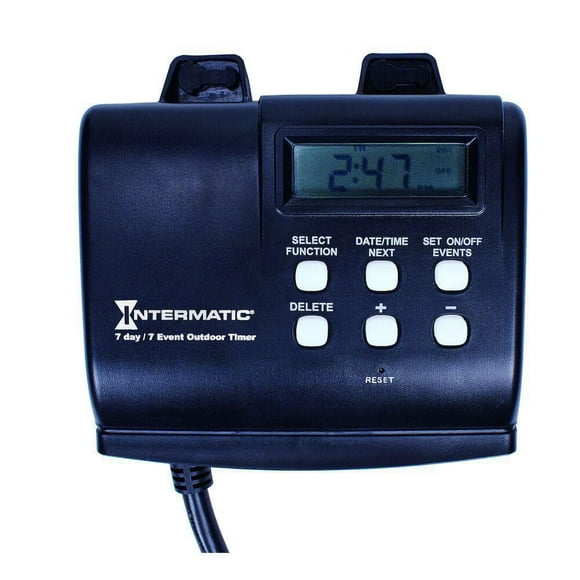 Intermatic 15 Amp 7-Day Outdoor Digital Plug-In Timer - Black
