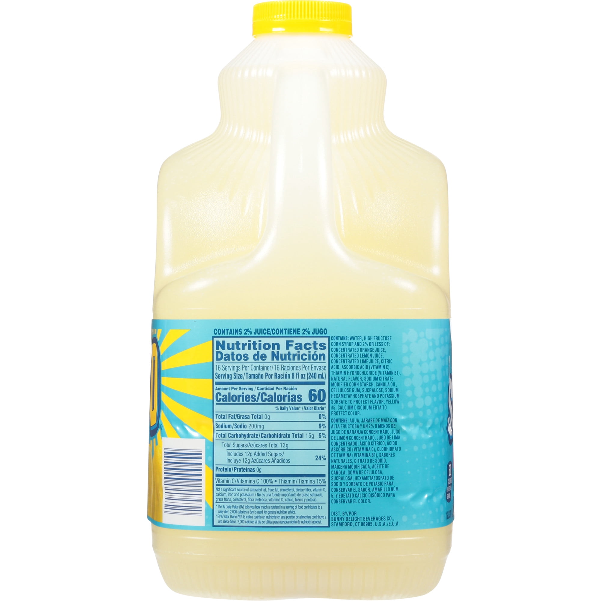 SunnyD Lemonade Juice Drink, 1 Gallon Bottle