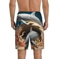 thumbnail image 4 of Lsque Coral Fish Dolphin Mens Sleep Pajama Shorts,Short Pajama Pants, Cotton Ultra-Soft Knit-Large, 4 of 9