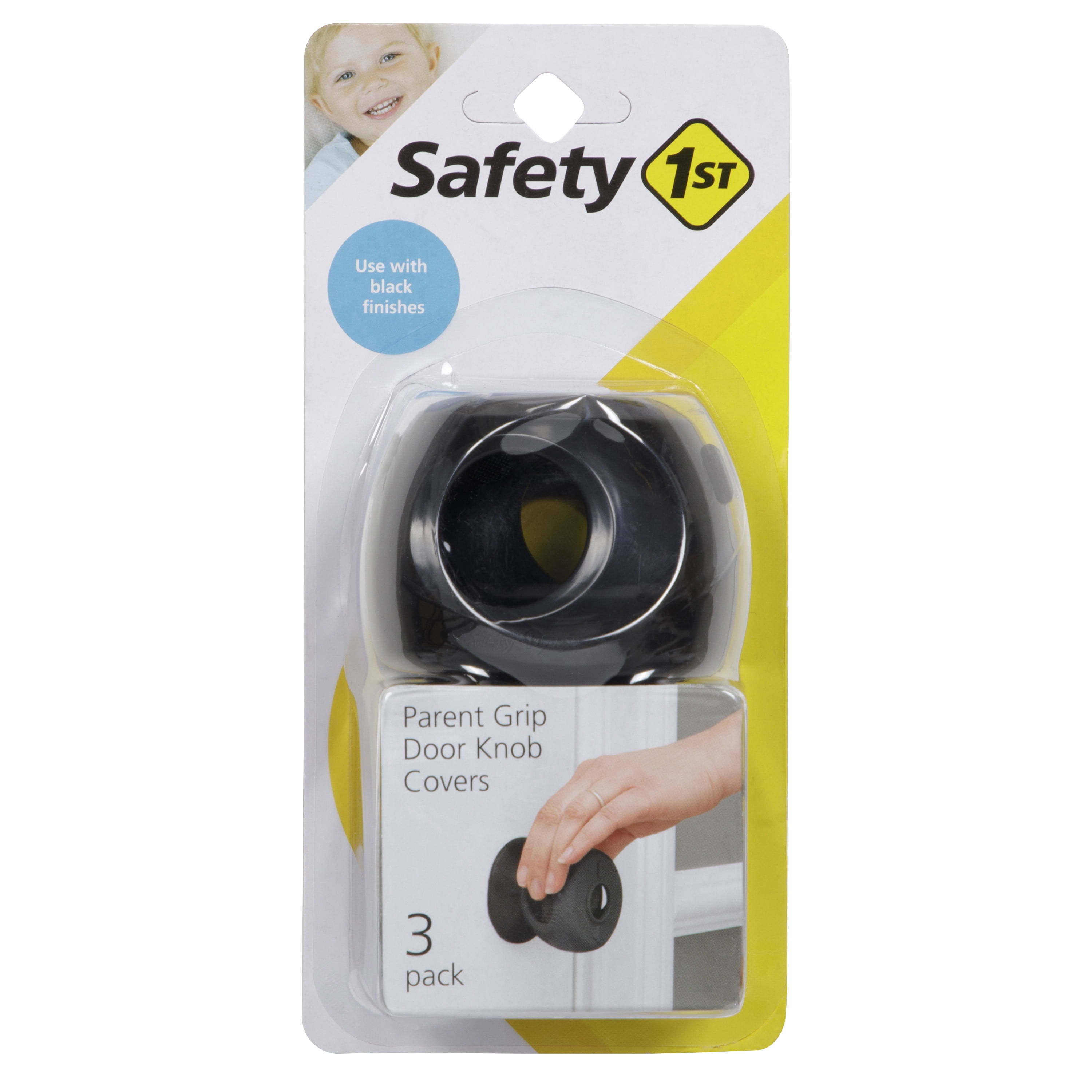 Safety 1ˢᵗ Parent Grip Door Knob Covers, Black, 3 Pack - Walmart.com