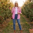 thumbnail image 5 of Plaid Flannel Shirts for Women Long Sleeve Button Down Shirt, M, 5 of 7