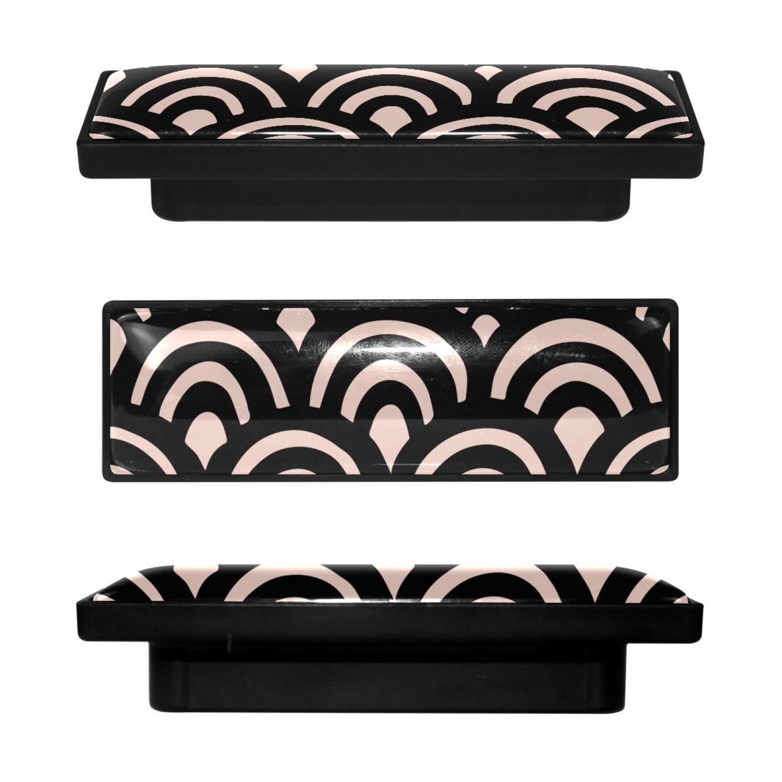 4 Pcs Rectangle Handle Cupboard Knob Drawer Pulls Handle Black