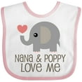 thumbnail image 3 of Inktastic Nana and Poppy Love Me Boys or Girls Baby Bib, 3 of 4