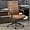 Retro Brown & Matte Black Frame, variant on Office Desk Chair Leather, Conference Room Chairs with Wheels, Modern Executive Office Chairs Adjustable Height, Ergonomic Swivel Rolling Ribbed Computer Chair(Matte Black)