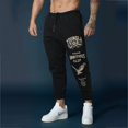 thumbnail image 4 of Youngla Pants Men's Sweatpants Letter Print Pants Active Athletic Cotton Casual Pants Running Workout Gym Pants Size M, 4 of 7