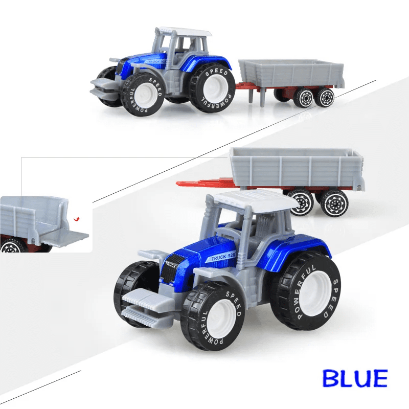 Die-cast Farm Vehicles Tractor Engineering Car Mini Car Engineering Car Model Model Tractor Toys Model for Kids Xmas Gifts Tractor Blue