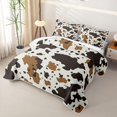 thumbnail image 3 of Erosebridal Rustic Cow Spot Quilt King for Boys Girls, Western Highland Cattle Hide Print King Coverlet Set, 3pcs, 3 of 7