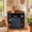 Walnut,Blue, variant on Corner Storage Cabinet 6 Cubby Corner Shelf with USB Ports and Power Outlets for Living Room Study