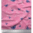 thumbnail image 1 of Soimoi Pink Cotton Cambric Fabric Dot & Butterfly Decor Fabric Printed Yard 42 Inch Wide, 1 of 1