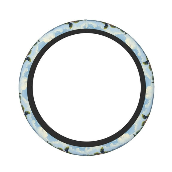 Bingfone Pasture Cow Steering Wheel Cover - Universal 15 Inches Car Steering Wheel Covers Grip Auto Internal Accessories