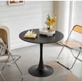 thumbnail image 5 of HQZX Mid Century Black Round Dining Table, Coffee Table, 31.5 Inch, Metal Base Table, Seats 2-4, 5 of 9