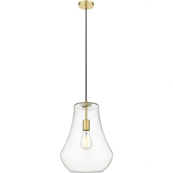 491-1P-SG-G572-12-LED-Innovations Lighting-Fairfield - 1 Light Mini Pendant In Industrial Style-16 Inches Tall and 11.75 Inches Wide Satin Gold Clear