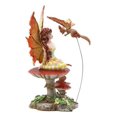 thumbnail image 5 of Amy Brown Pretty Summer Fairy On Toadstool Mushroom With Fox Pixie Fairy Statue, 5 of 5
