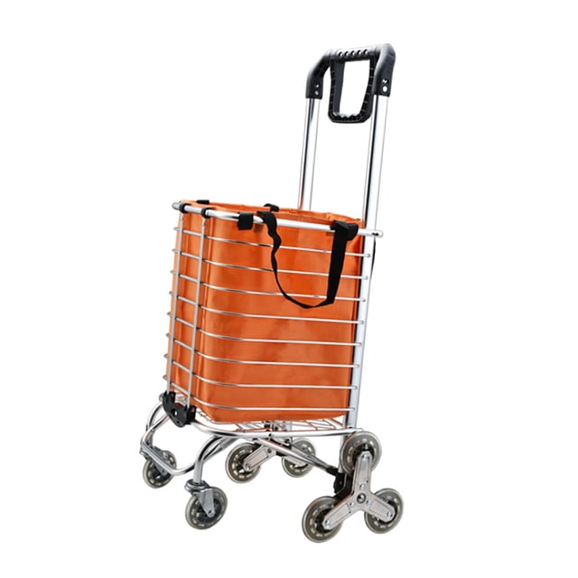 Carros de equipaje de servicio pesado con ruedas de escalada Compras de aleación de aluminio para comestibles Naranja Zulema Carrito de compras