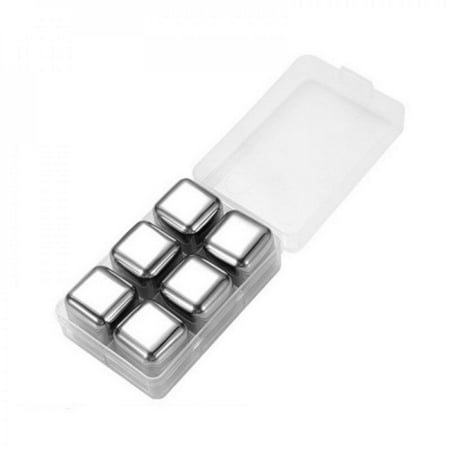 

SweetCandy Whiskey Stones Reusable Ice Cubes Stainless Steel Whiskey Chilling Stones Metal Wine Chillers Whiskey Ice Trays Gifts with Tongs