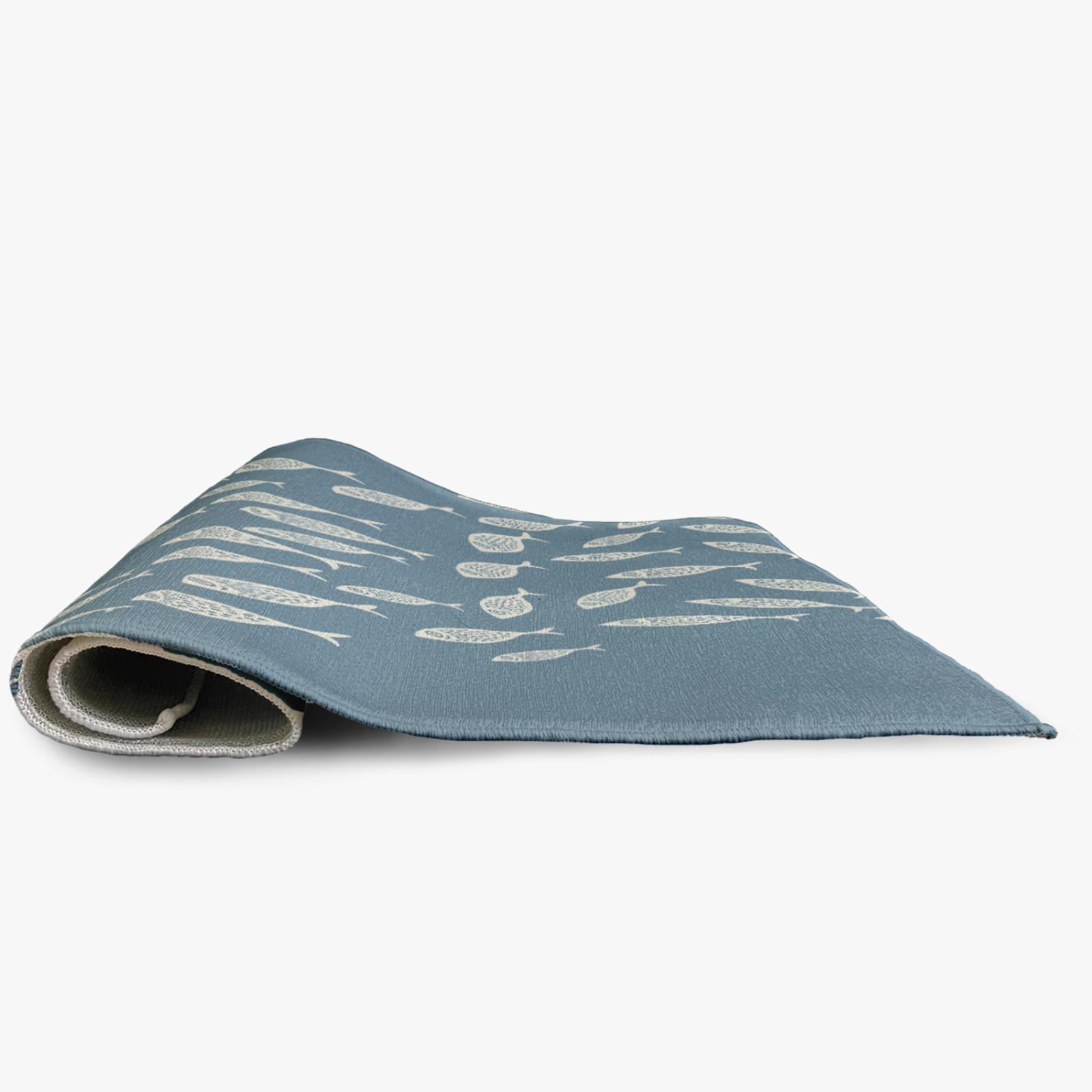 E by Design Escuela Nautical Indoor/Outdoor Rug - Dusty Smoke - 2 x 3 ft.