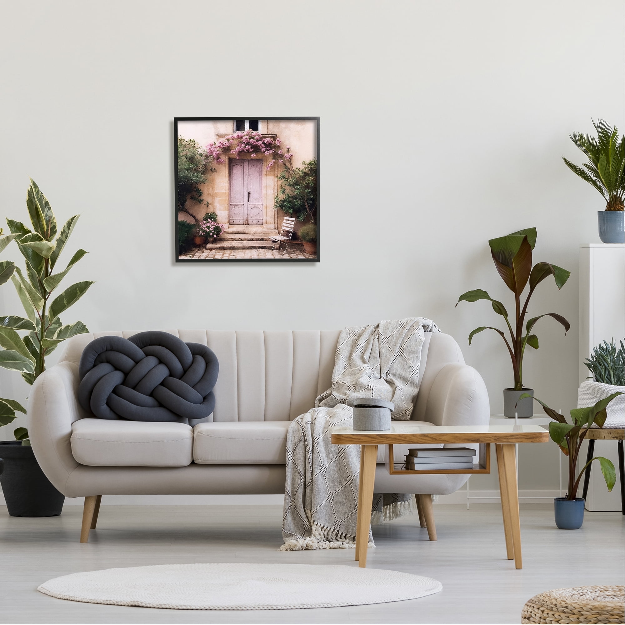 Stupell Industries Floral French Doors Travel & Places Photography Black Framed Art Print Wall Art, 24 x 24