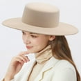 thumbnail image 3 of FADAACAI Womens Fedora Hat Fedora Hat Wide Brim Fedora Hats for Men Women Fedora Hats Wide Brim Fedora Hats for Women Felt Hat Beige, 3 of 3