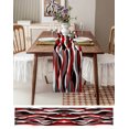 thumbnail image 6 of Red Stripe Table Runner Grey Moire Ombre Geometric Modern Abstract Tablerunners 13 x 90 Inch, Table Decorations Tabletop Scarf for Summer Gathering Holiday Farmhouse Kitchen Dining Decor, 6 of 6