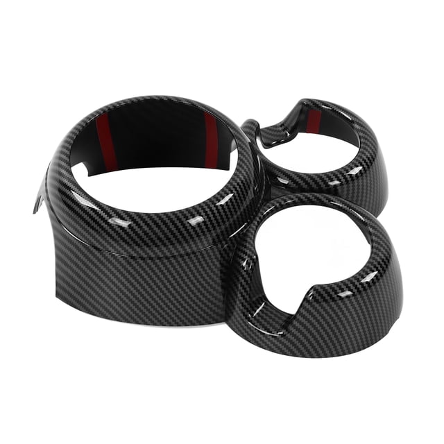 Cubierta embellecedora del portavasos del panel de la consola del cambio de marchas del coche, cubierta del portavasos del cambio de marchas estilo fibra de carbono de repuesto para Hatchback F55 F56