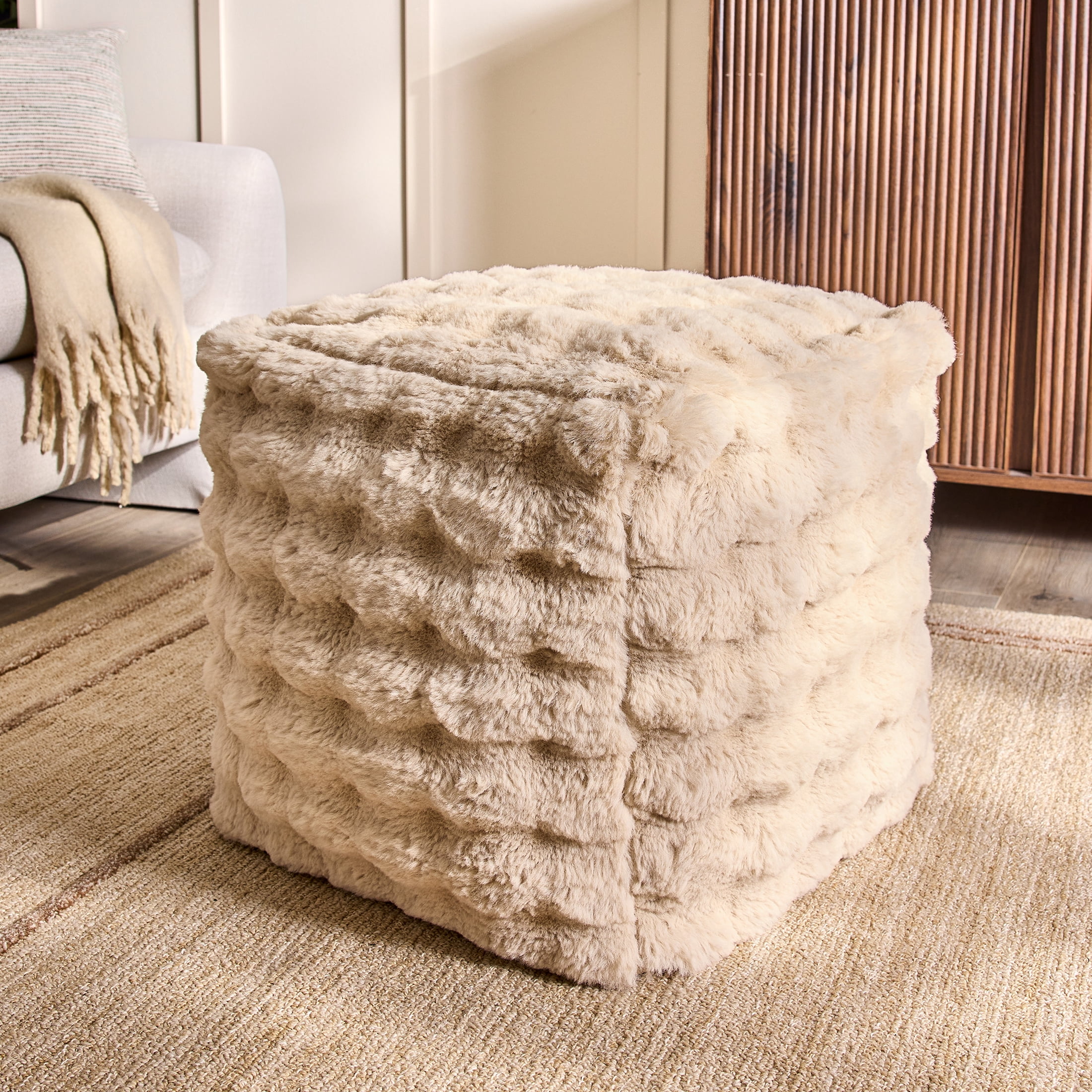 Bubble Fur Pouf Cover