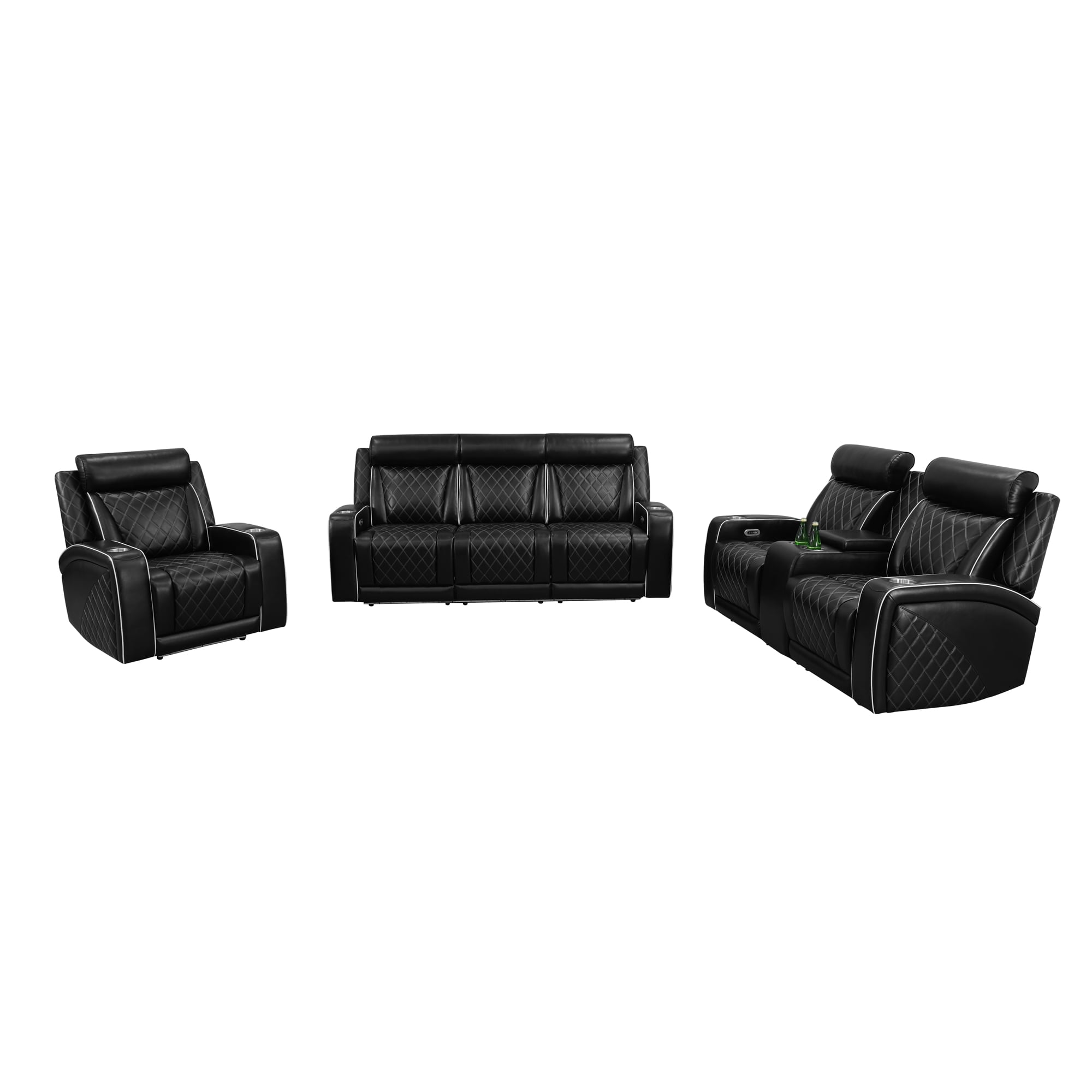 Gewnee Power Recliner Chair Oversized Electric Air Leather Reclining Chair, USB Charge with Cup Holder Port Comfortable Single Sofa for Living Room