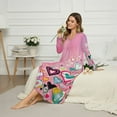 thumbnail image 3 of Psesaysky Women's Christmas Wave Stripes Nightgown Long Sleeve - Soft Comfy Sleepwear, Cozy Warm Long Full Length Sleep Dress Loungewear, Small, 3 of 7