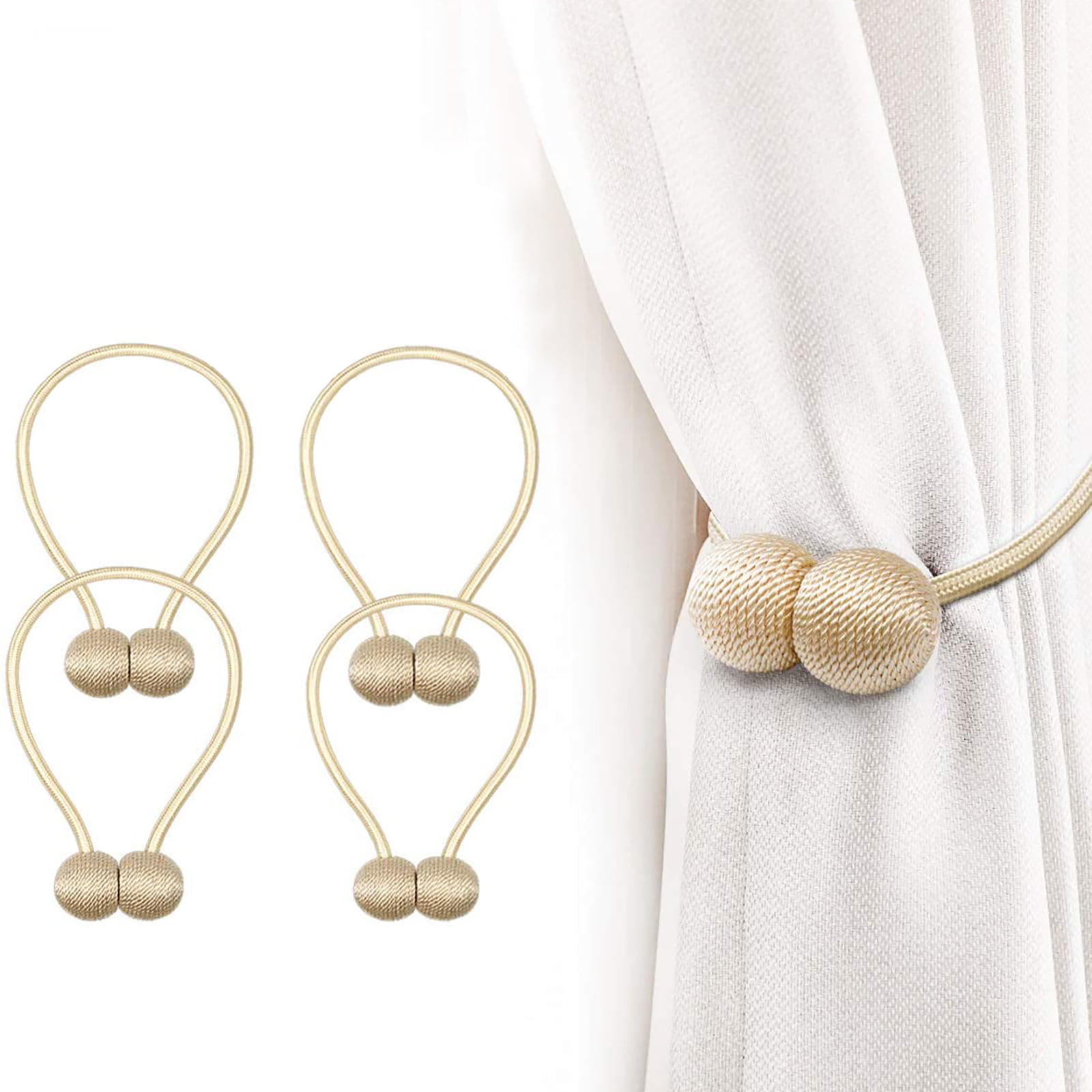 Details about   2X Strong Magnetic Curtain Tie Backs Buckle Clips Holdbacks Rope Tiebacks Home 