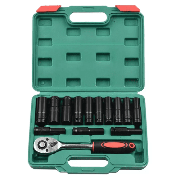 Juego de Llaves de Vaso Eléctrico BLOOSOM 14 Pzas Verde/Negro