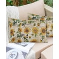 thumbnail image 6 of Pack of 2 Outdoor Pillow Covers, Summer Vintage Sunflowers Old Newspaper Texture Waterproof Square Throw Pillowcase Cushion Decorative Pillow Covers for Couch Patio Tent, 20x12 in, 6 of 6