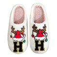 thumbnail image 2 of Women's Fuzzy Slippers Letter Print House Slippers Cozy Plush Shoes Winter Warm Indoor Footwear for Couples Soft Breathable Holiday Gift for Her or Him, 2 of 4