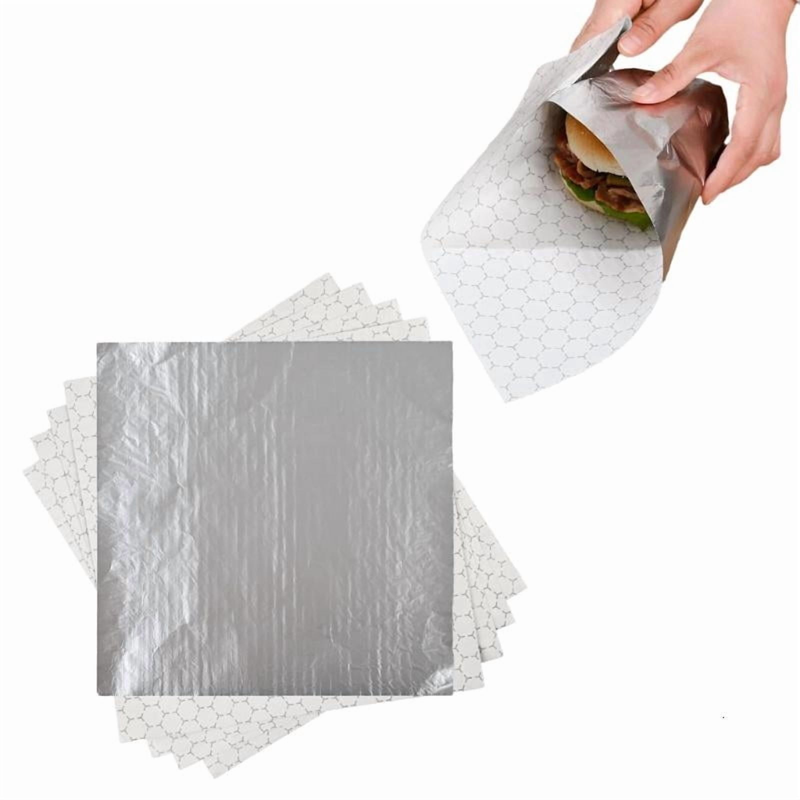 ANXPTIME 50/100pcs Aluminum Foil Sandwich Wraps With Honeycomb Design For Kitchen Use