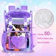 thumbnail image 3 of AGSDON 3PCS Clear Backpack, Heavy Duty Transparent Bookbag for Women Girls, Stadium Approved See Through Backpack Set (Purple Sequins), 3 of 8