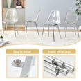 thumbnail image 2 of ExtraLco 5 Piece Square Glass Dining Table Set for 4, Tempered Glass Kitchen Table with Transparent Plastic Chairs and Silver Metal Base for Dining Room, 2 of 10