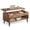 Honey Brown, variant on VASAGLE Lift Top Coffee Table, Lift Tabletop Dining Table, Gas Spring, Hidden Compartment, Open Storage Shelf, Charcoal Gray
