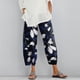 thumbnail image 2 of Pantalones Gibobby Nieve Mujer Cintura Con Bolsillo Suelto Estampado Largo Informal Azul marino M, 2 of 5