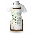 thumbnail image 3 of Quotes Apron Progress Ideas Design Ideology Mindfulness Olive Fruits Flying Birds Leaf, Unisex Kitchen Bib Apron with Adjustable Neck for Cooking Baking Gardening, Forest Green Brown, by Ambesonne, 3 of 3