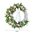 thumbnail image 7 of Travelwant Spring Wreaths for Front Door - Easter Bunny Wreath with Linen Bow/Hang Tag, Easter Wreaths Artificial Easter Egg Rabbit Garland with Pastel Berries, Easter Decorations Craft, 7 of 7