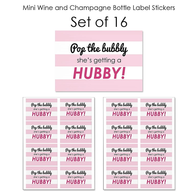 Bachelorette Party Pink Favor Stickers - 36 Pc.