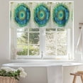thumbnail image 4 of Blue Green Seagrass Valances for Windows, 42 x 18in, Vintage Art Watercolor Texture Rod Pocket Kitchen Valance Curtain Light Filtering Window Treatments for Living Room Bedroom, 1 Panel, 4 of 7